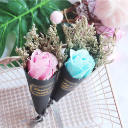 Black paper dried flower soap bouquet handmade dried flower mini bouquet INS Valentine's Day photo props