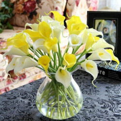 10Pcs Buket Bunga Calla Lily Imitasi Bahan Latex untuk Pesta Pernikahan